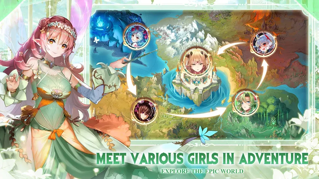 Взлом Girls' Connect: Idle RPG — Безлимитные ресурсы и алмазы — скриншот 5
