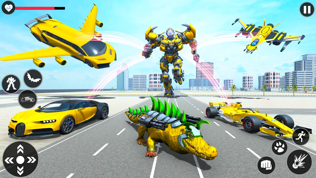 Flying Robot Transforming Game на Андроид — Мод Безлимитные деньги и все роботы — скриншот 4 Flying Robot Transforming Game на Андроид — Мод Безлимитные деньги и все роботы — скриншот 4