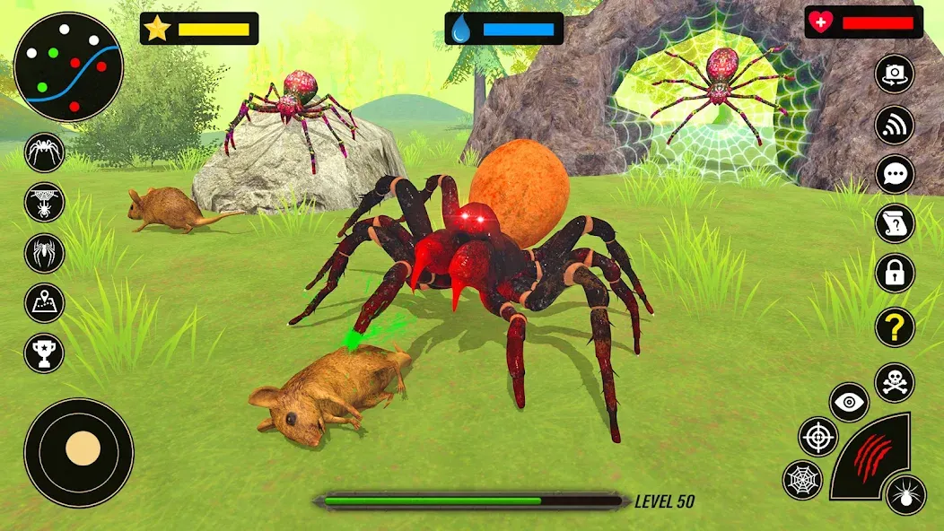 Скачать взлом Spider Simulator - Creepy Tad на Андроид — Безлимитная паутина и открыты все уровни — скриншот 1