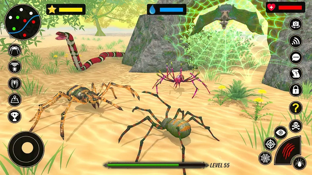 Скачать взлом Spider Simulator - Creepy Tad на Андроид — Безлимитная паутина и открыты все уровни — скриншот 3