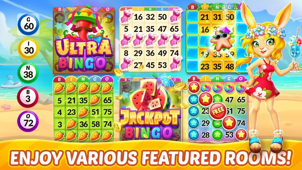 Скачать взломанную Bingo Aloha-Bingo tour at home — Безлимитные монеты и бонусы — скриншот 2