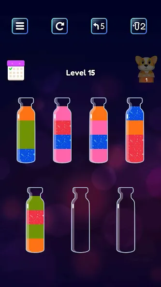 Скачать Soda Sort: Water Color Puzzle — Последняя версия (Безлимитные монеты и подсказки) — скриншот 3