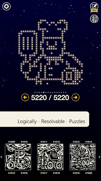 Nonogram galaxy MOD APK на Android — Открыты все уровни и подсказки — скриншот 2