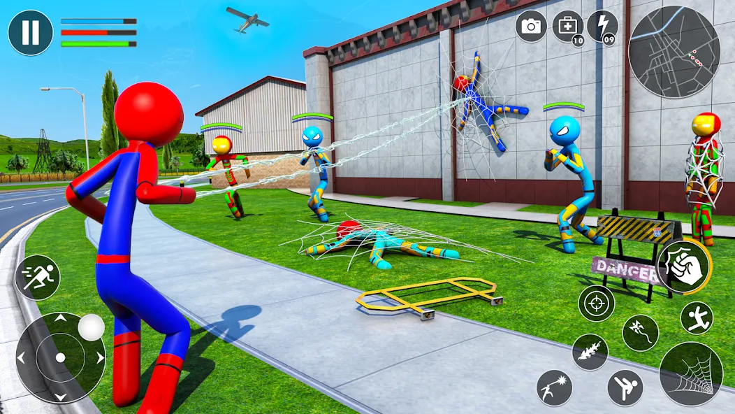 Скачать Spider Game-Stickman Rope Hero (Мод: Безлимитные монеты и полёт) на Андроид — скриншот 3