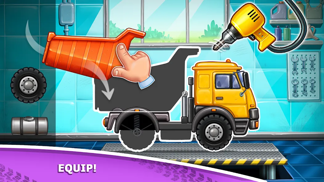 Взлом Kids truck games Build a house — Без рекламы и все машины — скриншот 1