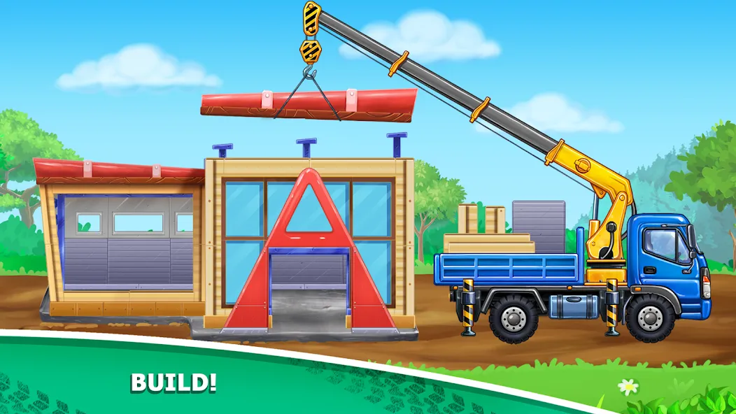 Взлом Kids truck games Build a house — Без рекламы и все машины — скриншот 4