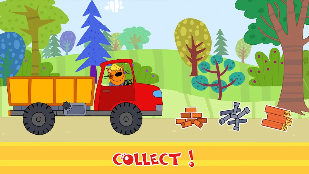 Скачать Kid-E-Cats Cars, Build a house (Мод: Безлимитные деньги и все машины) на Андроид — скриншот 4