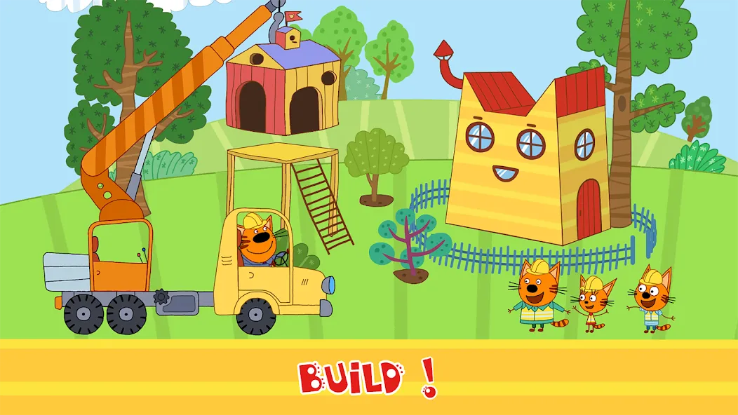 Скачать Kid-E-Cats Cars, Build a house (Мод: Безлимитные деньги и все машины) на Андроид — скриншот 5