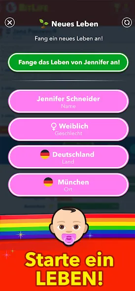 BitLife DE - Lebenssimulation (Мод Безлимитные деньги и премиум функции) — скриншот 1 BitLife DE - Lebenssimulation (Мод Безлимитные деньги и премиум функции) — скриншот 1