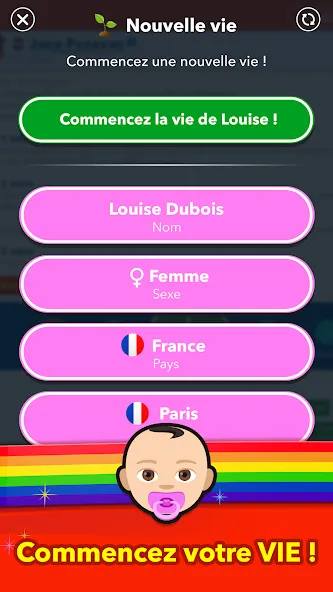 Взлом BitLife Français — Безлимитные деньги и премиум функции — скриншот 1 Взлом BitLife Français — Безлимитные деньги и премиум функции — скриншот 1