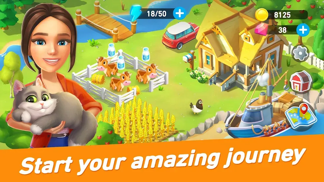 Скачать Goodville: Farm Game Adventure на Android — Безлимитные монеты и энергия — скриншот 1