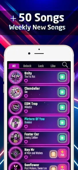 Скачать Beat Swiper (Мод: Без рекламы и все песни открыты) на Андроид — скриншот 3