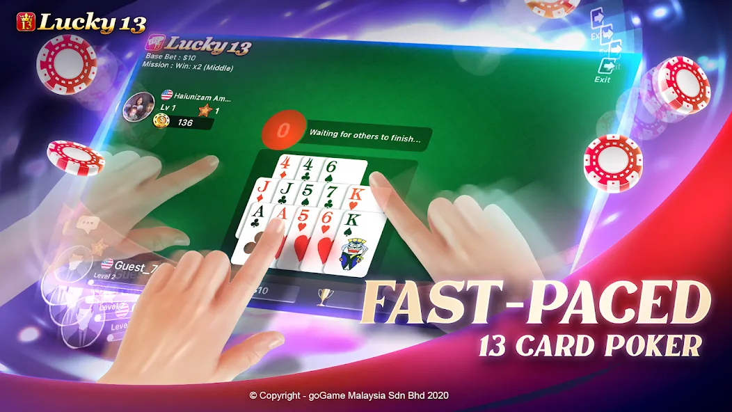 Скачать Lucky 13: 13 Poker Puzzle MOD APK — Безлимитные монеты и подсказки — скриншот 4