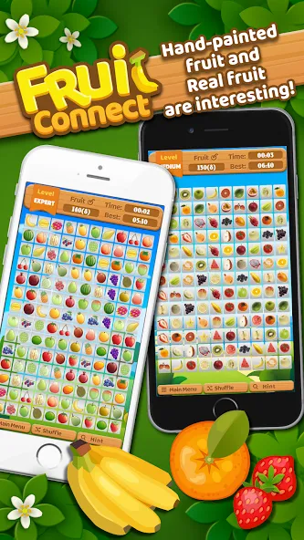 Fruit Connect MOD APK на Android — Много жизней и подсказок — скриншот 1
