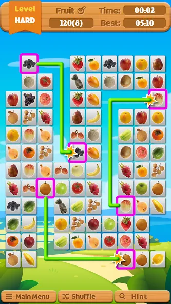 Fruit Connect MOD APK на Android — Много жизней и подсказок — скриншот 2