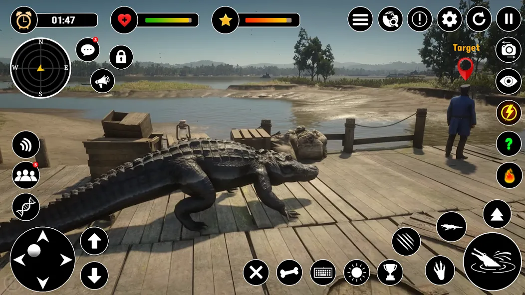 Скачать Animal Crocodile Attack Sim на Android — Много денег и без рекламы — скриншот 2