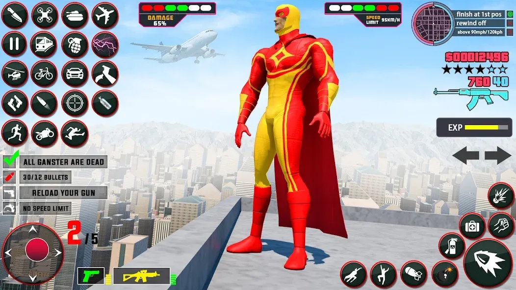 Rope Hero: Speed Hero Games — Взломанная версия (Безлимитные деньги и суперскорость) — скриншот 1