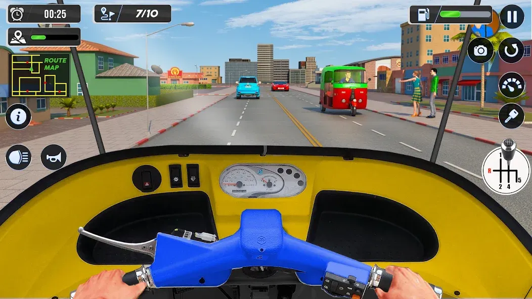 Tuk Tuk Auto Driving Games 3D на Андроид — Мод Безлимитные деньги и топливо — скриншот 2