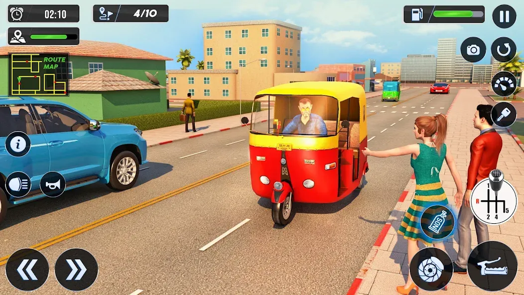 Tuk Tuk Auto Driving Games 3D на Андроид — Мод Безлимитные деньги и топливо — скриншот 3