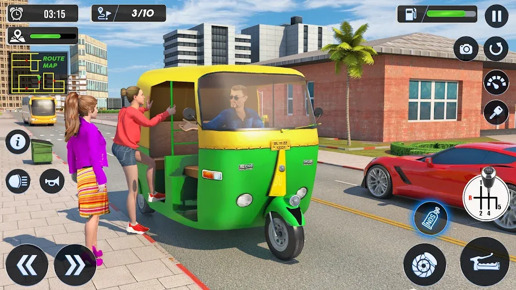 Tuk Tuk Auto Driving Games 3D на Андроид — Мод Безлимитные деньги и топливо — скриншот 4