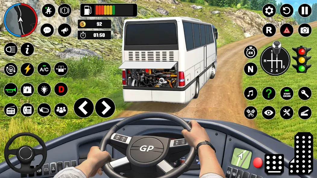 Скачать Offroad Bus Simulator Bus Game на телефон — Безлимитные деньги и все автобусы открыты — скриншот 3