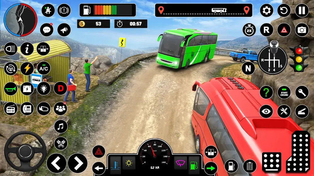 Скачать Offroad Bus Simulator Bus Game на телефон — Безлимитные деньги и все автобусы открыты — скриншот 4
