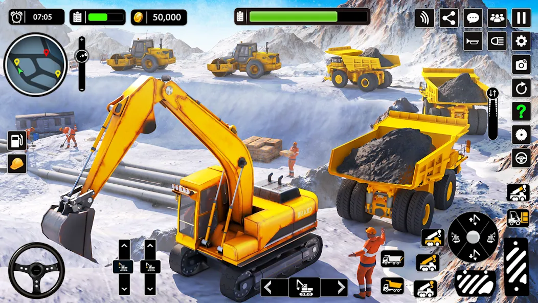 Snow Offroad Construction Game на Андроид — Безлимитные деньги и топливо — скриншот 2 Snow Offroad Construction Game на Андроид — Безлимитные деньги и топливо — скриншот 2