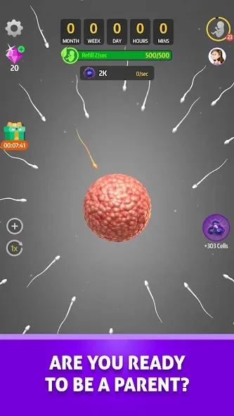 Idle 9 Months MOD — Безлимитные деньги и ускоренная беременность на Андроид — скриншот 1