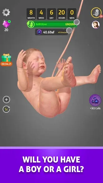 Idle 9 Months MOD — Безлимитные деньги и ускоренная беременность на Андроид — скриншот 5