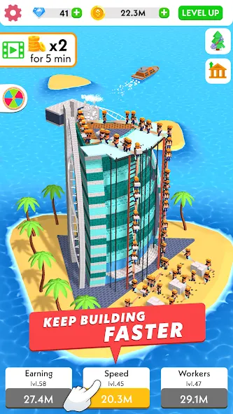 Скачать взломанную Idle Construction 3D — Безлимитные деньги и ресурсы — скриншот 2