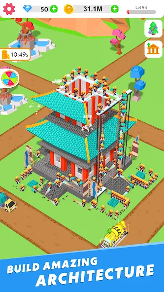 Скачать взломанную Idle Construction 3D — Безлимитные деньги и ресурсы — скриншот 4