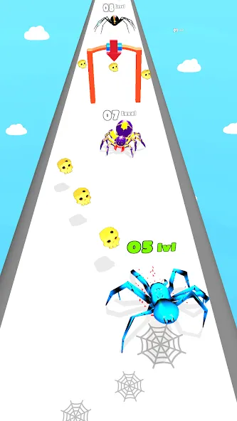 Скачать взломанную Insect Run - Spider Evolution — Без рекламы и много денег — скриншот 3