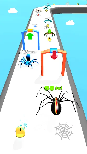 Скачать взломанную Insect Run - Spider Evolution — Без рекламы и много денег — скриншот 5