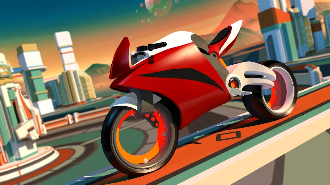 Скачать взломанную Gravity Rider: Space Bike Race — Безлимитные деньги и топливо — скриншот 2