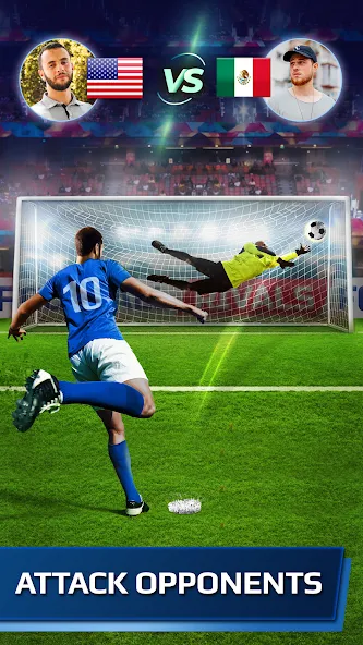 Скачать взлом Football Rivals: Soccer Game на Андроид — Безлимитные монеты и энергия — скриншот 1