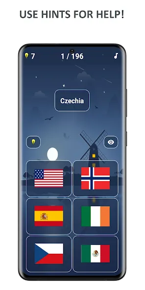 Взломанная Flags of World Countries Quiz на Андроид — Все флаги и уровни открыты — скриншот 4 Взломанная Flags of World Countries Quiz на Андроид — Все флаги и уровни открыты — скриншот 4