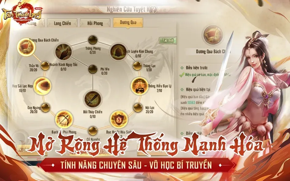 Взломанная Tân Thiên Long Mobile на Андроид — Безлимитные деньги и алмазы — скриншот 5
