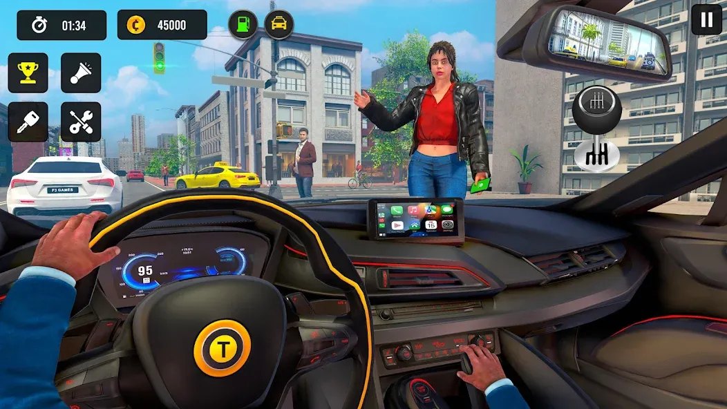 Taxi Simulator 3d Taxi Driver — Безлимитные деньги и машины — скриншот 1
