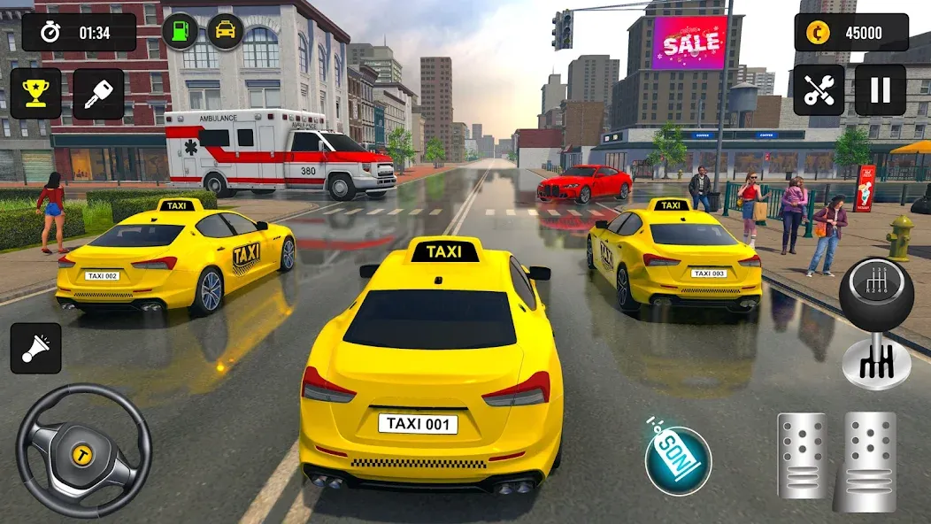 Taxi Simulator 3d Taxi Driver — Безлимитные деньги и машины — скриншот 4