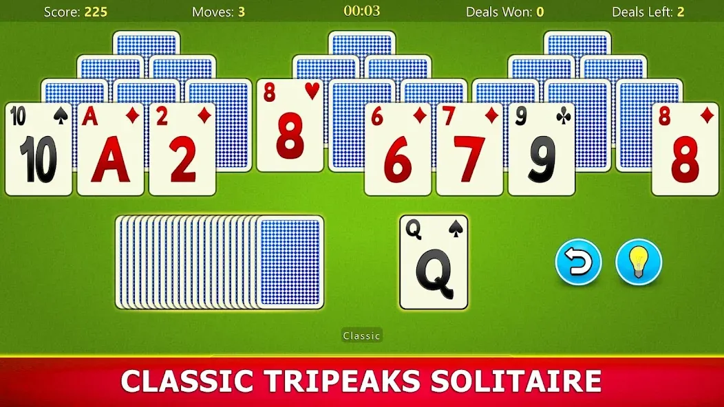 Скачать TriPeaks Solitaire Mobile — Последняя версия (Безлимитные подсказки и отмены хода) — скриншот 1