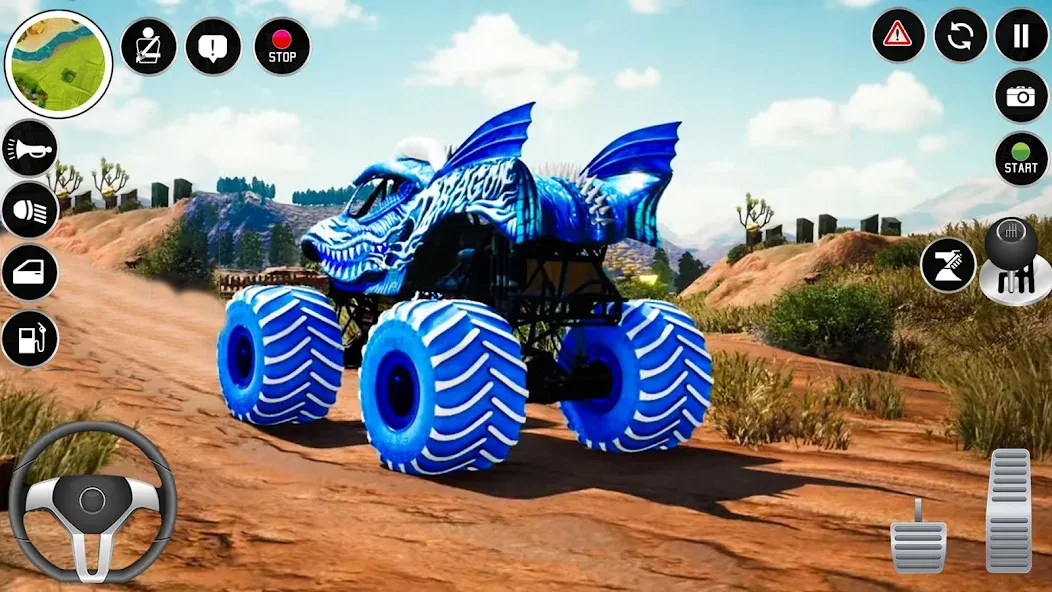 Взлом Extreme Monster Truck Game 3D — Безлимитные деньги и топливо — скриншот 1 Взлом Extreme Monster Truck Game 3D — Безлимитные деньги и топливо — скриншот 1