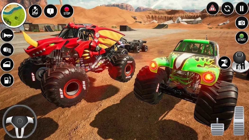 Взлом Extreme Monster Truck Game 3D — Безлимитные деньги и топливо — скриншот 3 Взлом Extreme Monster Truck Game 3D — Безлимитные деньги и топливо — скриншот 3