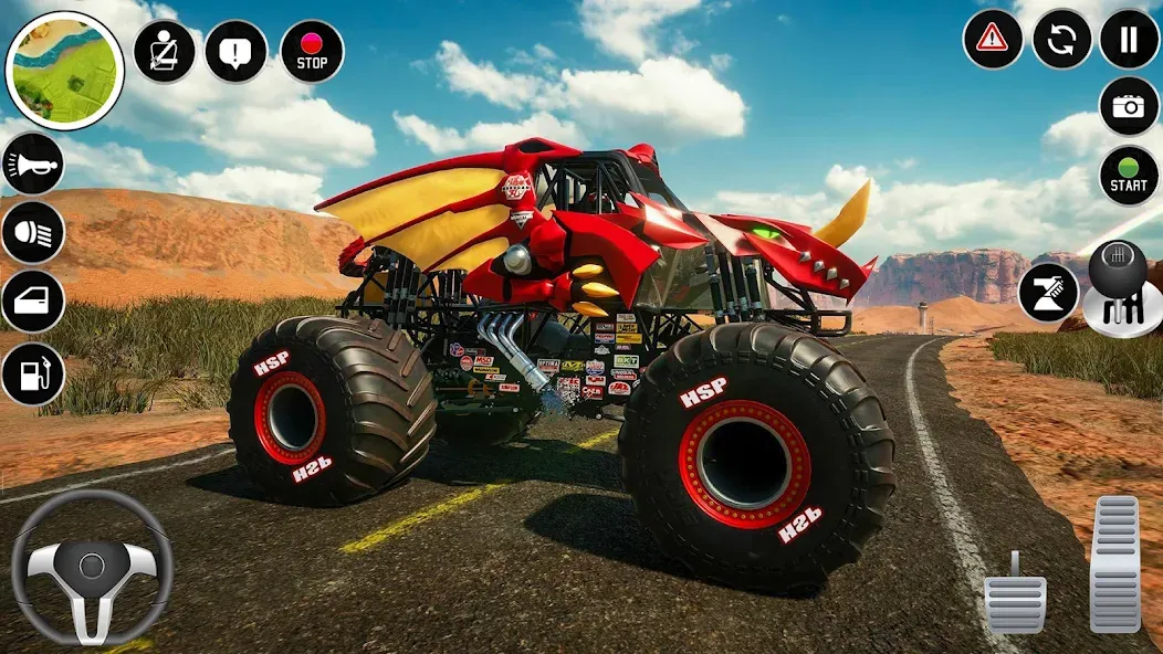 Взлом Extreme Monster Truck Game 3D — Безлимитные деньги и топливо — скриншот 4 Взлом Extreme Monster Truck Game 3D — Безлимитные деньги и топливо — скриншот 4