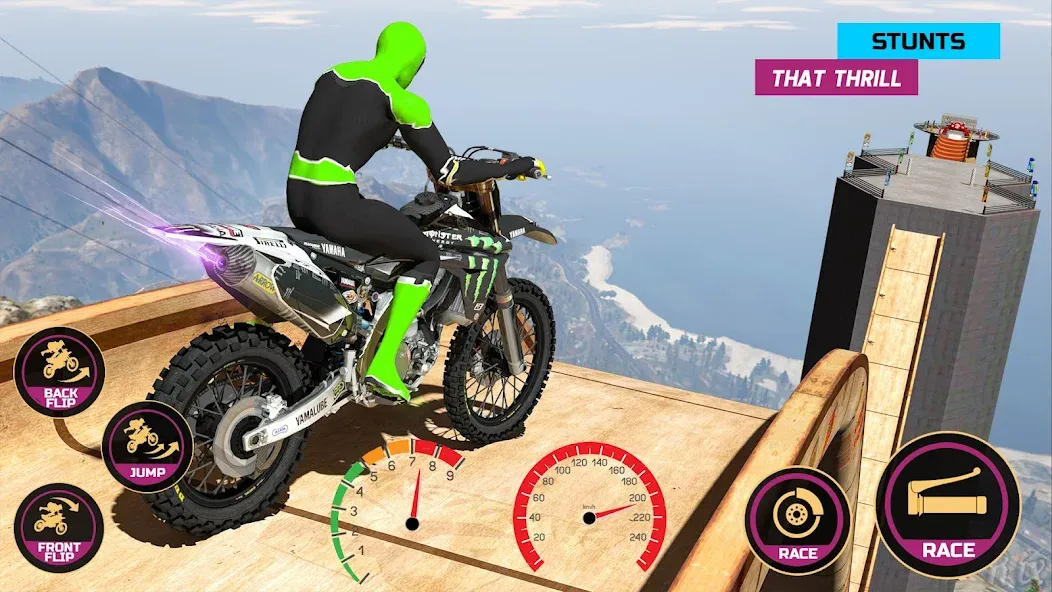 Скачать Racing Bike Stunt Games Master — Безлимитные деньги и всё открыто — скриншот 2