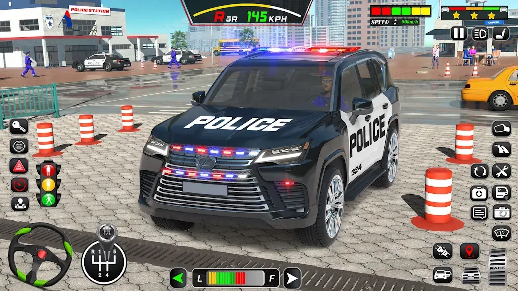 Police Car Driving School Game — Взломанная версия (Безлимитные деньги и все машины) — скриншот 1