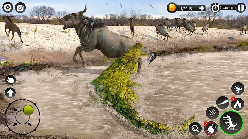 Hungry Animal Crocodile Games на Андроид — Мод Без рекламы и бесконечная энергия — скриншот 1 Hungry Animal Crocodile Games на Андроид — Мод Без рекламы и бесконечная энергия — скриншот 1