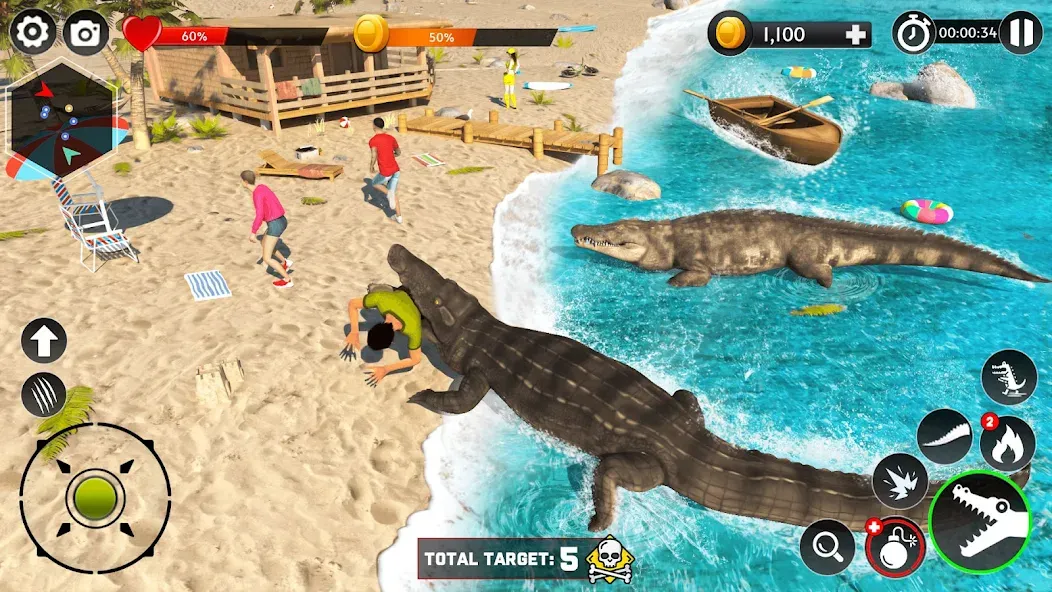 Hungry Animal Crocodile Games на Андроид — Мод Без рекламы и бесконечная энергия — скриншот 5 Hungry Animal Crocodile Games на Андроид — Мод Без рекламы и бесконечная энергия — скриншот 5