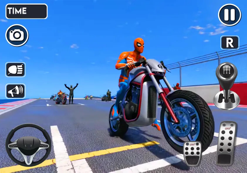 Скачать Spider Bike Stunt 3D Mega Ramp — Модификация Безлимитные деньги и все байки открыты — скриншот 4