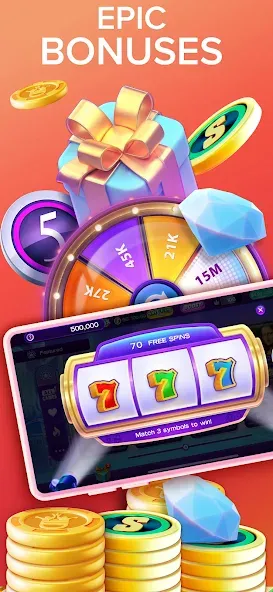 Скачать High 5 Casino: Real Slot Games на телефон — Безлимитные монеты и бесплатные вращения — скриншот 5