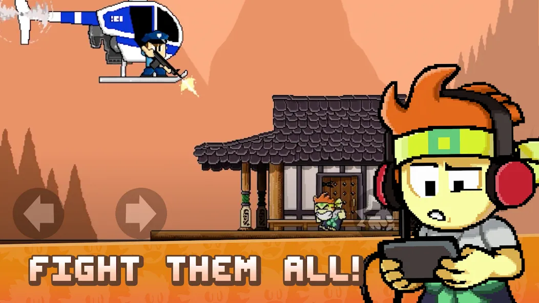Dan the Man: Action Platformer — Мод: Безлимитные монеты и усиленное оружие — скриншот 1